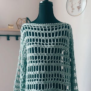 Handmade Crochet Mesh Top – Boho Open Weave Pullover, Lightweight Summer Sweater, Festival Beach Cover-Up