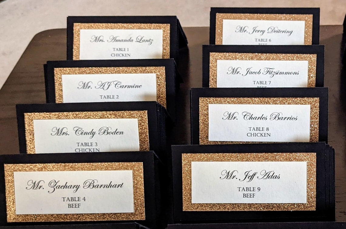 Printed Personalized Name Place Cards for Wedding Christmas Etsy