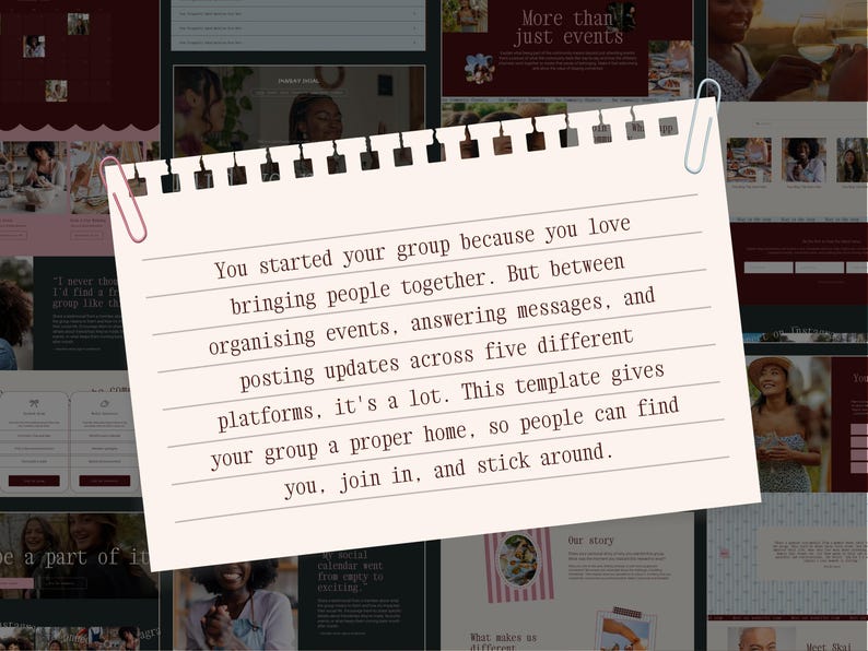 Social Group Website Template | Squarespace 7.1 | Community Builder | Supper Club | Book Club | Event Organizer Site image 3