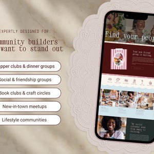 Social Group Website Template | Squarespace 7.1 | Community Builder | Supper Club | Book Club | Event Organizer Site image 5