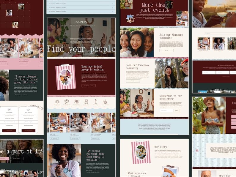 Social Group Website Template | Squarespace 7.1 | Community Builder | Supper Club | Book Club | Event Organizer Site image 15