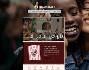 Social Group Website Template | Squarespace 7.1 | Community Builder | Supper Club | Book Club | Event Organizer Site