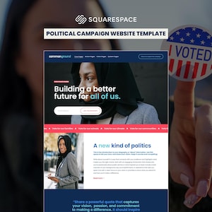 Political Campaign Website Template | Squarespace 7.1 | Candidate Site | Campaign Site | Election | Vote | City Council | School Board