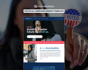 Political Campaign Website Template | Squarespace 7.1 | Candidate Site | Campaign Site | Election | Vote | City Council | School Board
