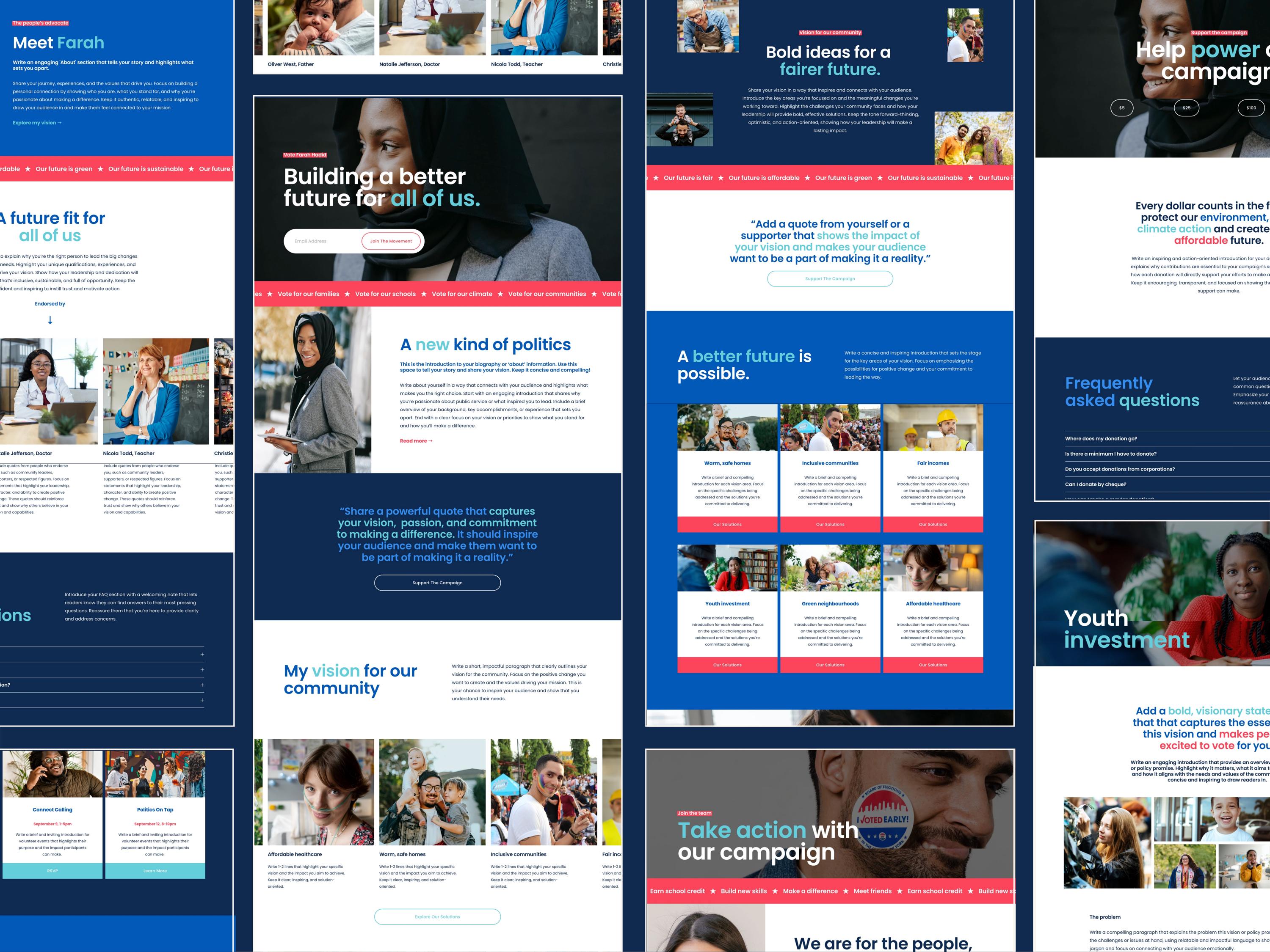 Political Campaign Website Template | Squarespace 7.1 | Candidate Site ...