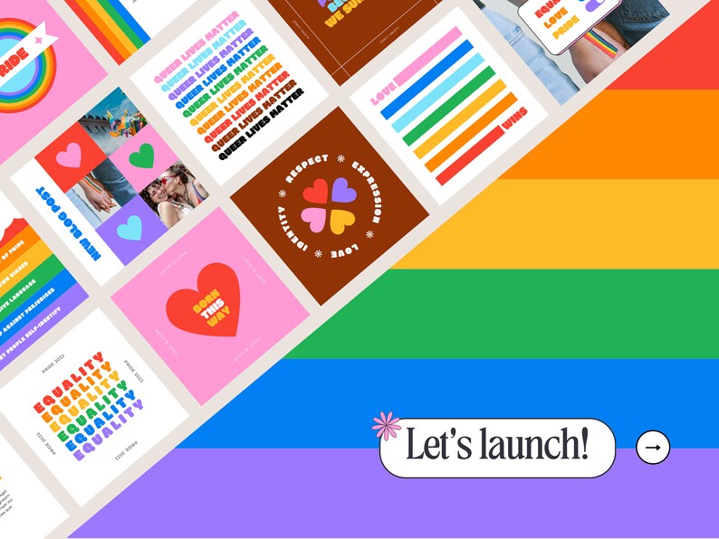 Pride Social Media Template Pack Canva Instagram Templates Etsy