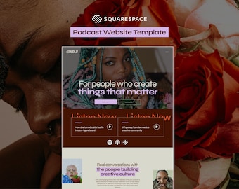Squarespace Podcast Website Template | Bold, Editorial Design | Beginner Friendly, No-Code Required, Launch In Days