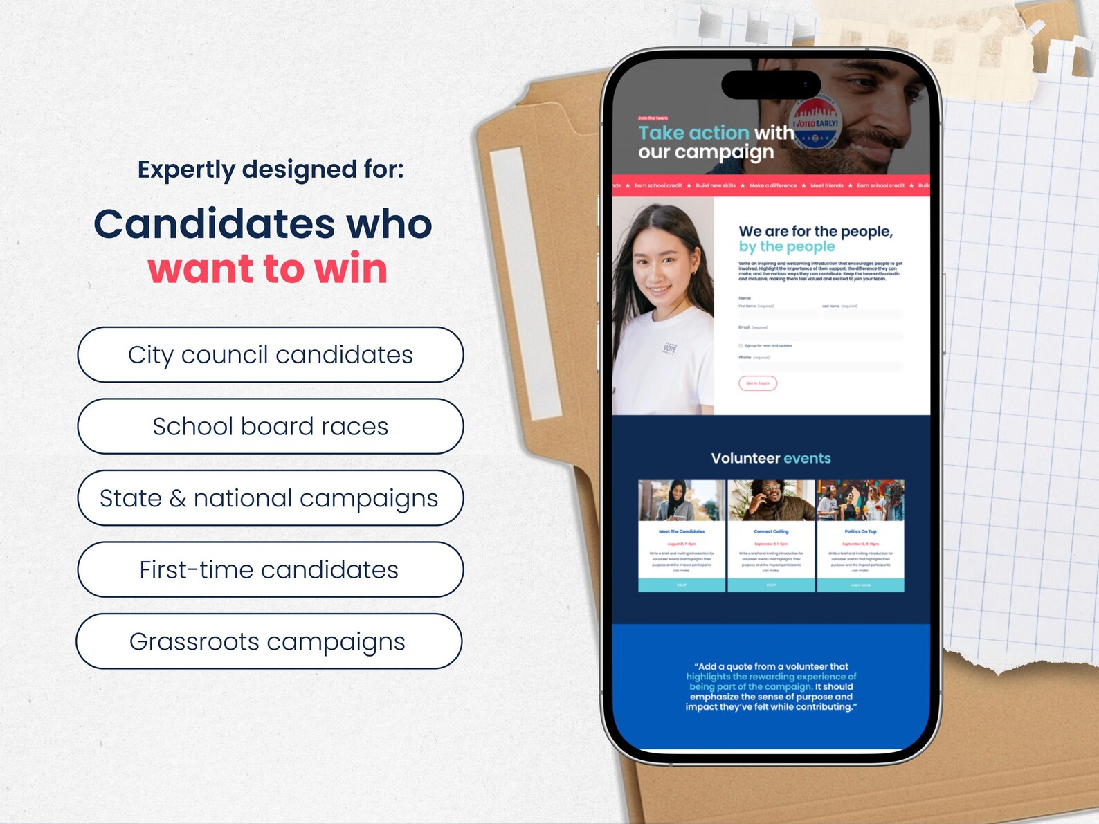 Political Campaign Website Template | Squarespace 7.1 | Candidate Site ...