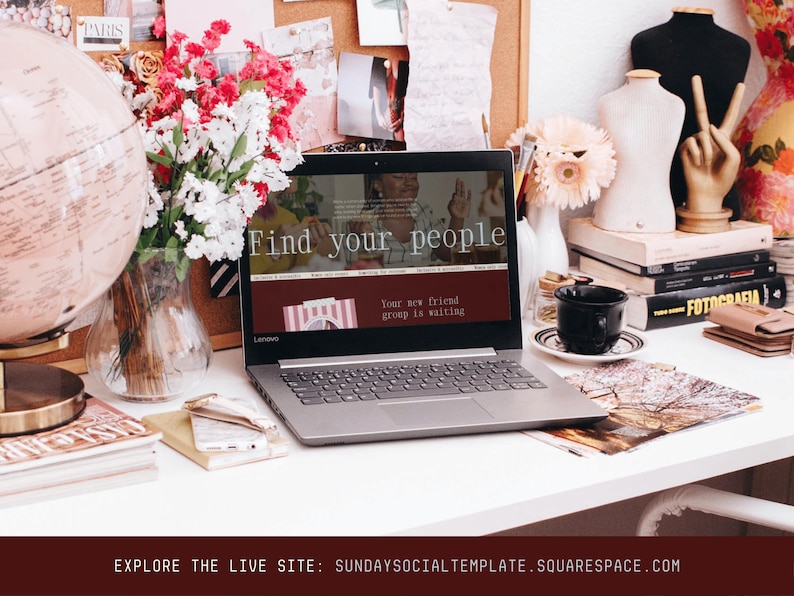 Social Group Website Template | Squarespace 7.1 | Community Builder | Supper Club | Book Club | Event Organizer Site image 4