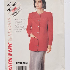 Stitch&#39;n Save By McCall&#39;s Pattern 3290 Jacket & Skirt Size B 12-16 Petite-Able Cut 1987