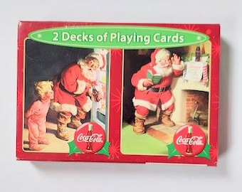 Coca Cola Collectible Playing Cards 2 Pack Set Christmas Santa