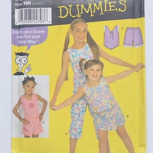 Einfachheits-Schnittmuster für Dummies 9607 Mädchen, Top, Hose Gr. 3-6 Ungeschnitten 2001