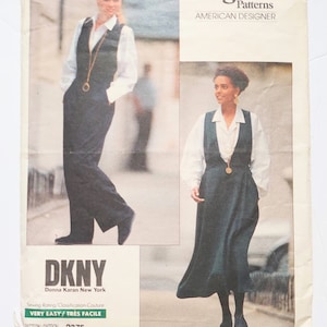 Vogue American Designer DKNY Pattern 2375 Jumper and Jumpsuit Size 6-10 Cut 1989