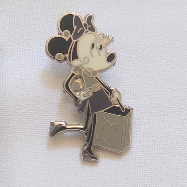 Disney Paris Fashion Glamour Booster Set Pin Minnie Holding A Shopping Bag 2012
