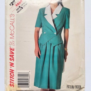 Stitch &#39;n Save By McCall&#39;s Pattern 4660 Jacket & Skirt Size B 12-16 Cut 1989