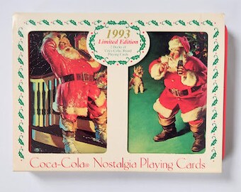 Coca-Cola Limited Edition Weihnachtsspielkarten Ungeöffnete Dekorative Dose 1993