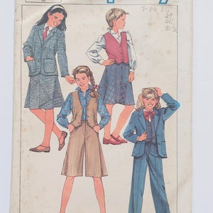 Simplicity Pattern 6729 Girls Pants Culottes Jacket Vest Size 12 Cut 1984