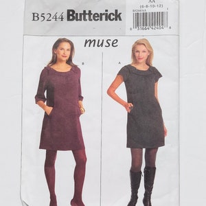 Butterick Sewing Pattern B5244 Muse Front Gathered Dresses Sizes 6-12 Uncut 2008