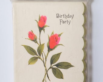 Hallmark Plans-A-Party Rose Birthday Invitations Set of 8 Sealed Vintage