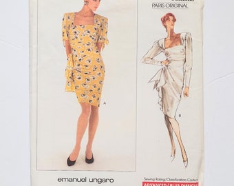 Vogue Pattern Paris Original Emanuel Ungaro 2310 Dress Size 12 Uncut 1989