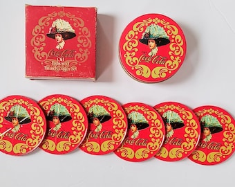 Coca Cola Sammler Vintage Untersetzer In Rundem Set 6 Korkboden