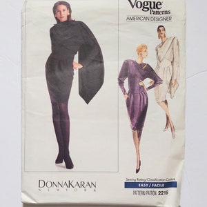 Vogue Pattern Donna Karan 2215 Dress Jacket Size 8 Uncut 1988