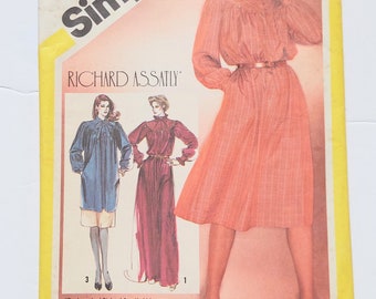 Simplicidad Richard Assatly Patrón 5312 Vestido Túnica Falda Tamaño 10 Corte 1981