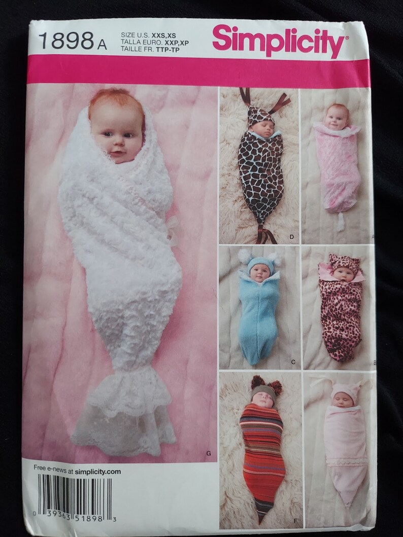 Simplicity Pattern 1898 Babies Costume Swaddling Sacks Hats - Etsy