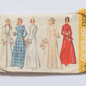 Simplicity Pattern 5313 Misses Wedding Dress Bridesmaids Dress Sz 12 Uncut 1972