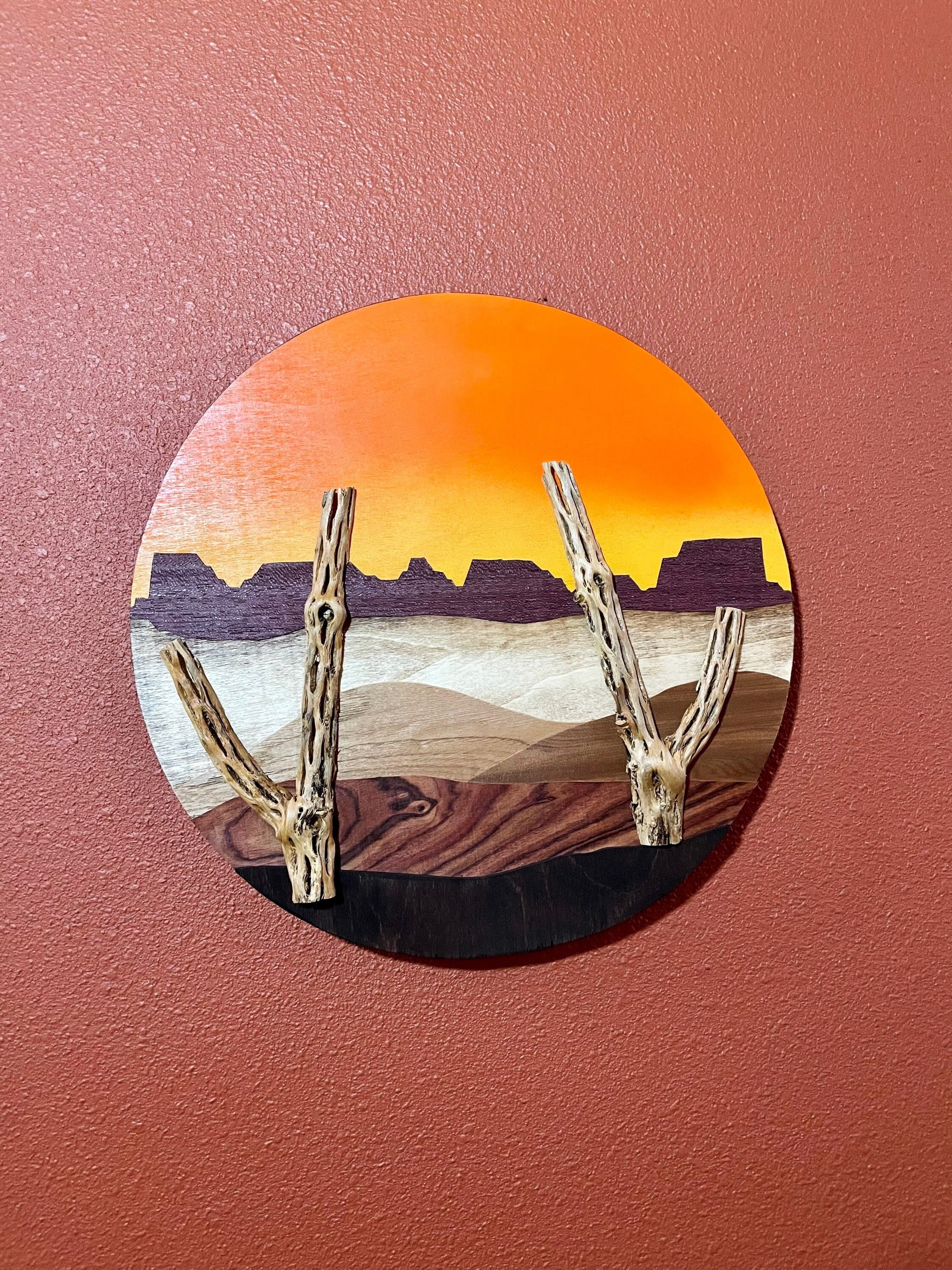 Other Assemblage southwestern art desert home decor wood landscape