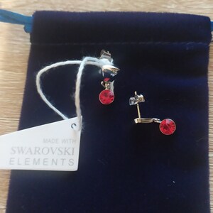 earrings adorned with Swarovski crystals