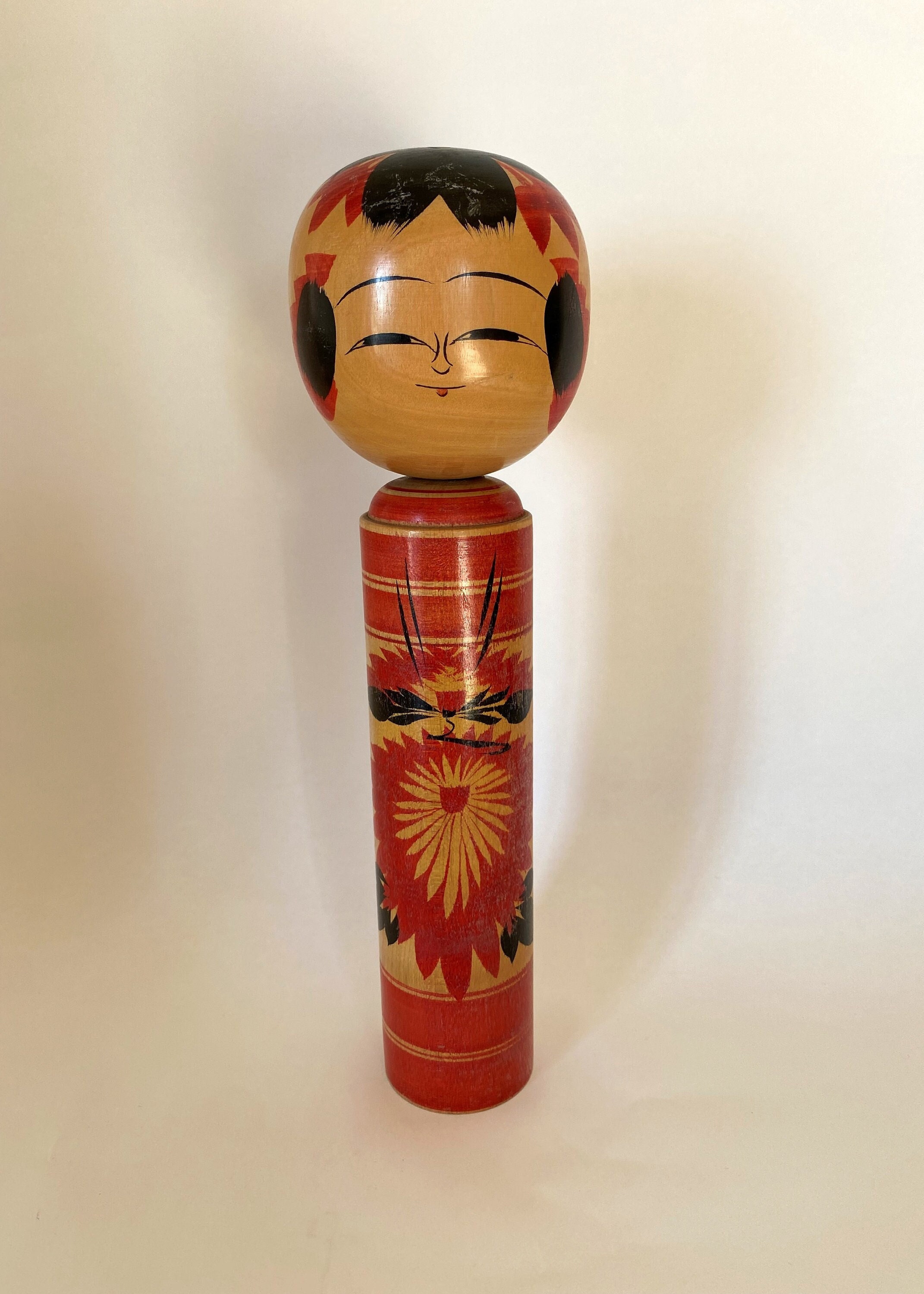 Kokeshi Fleurs Rouges 30 cm
