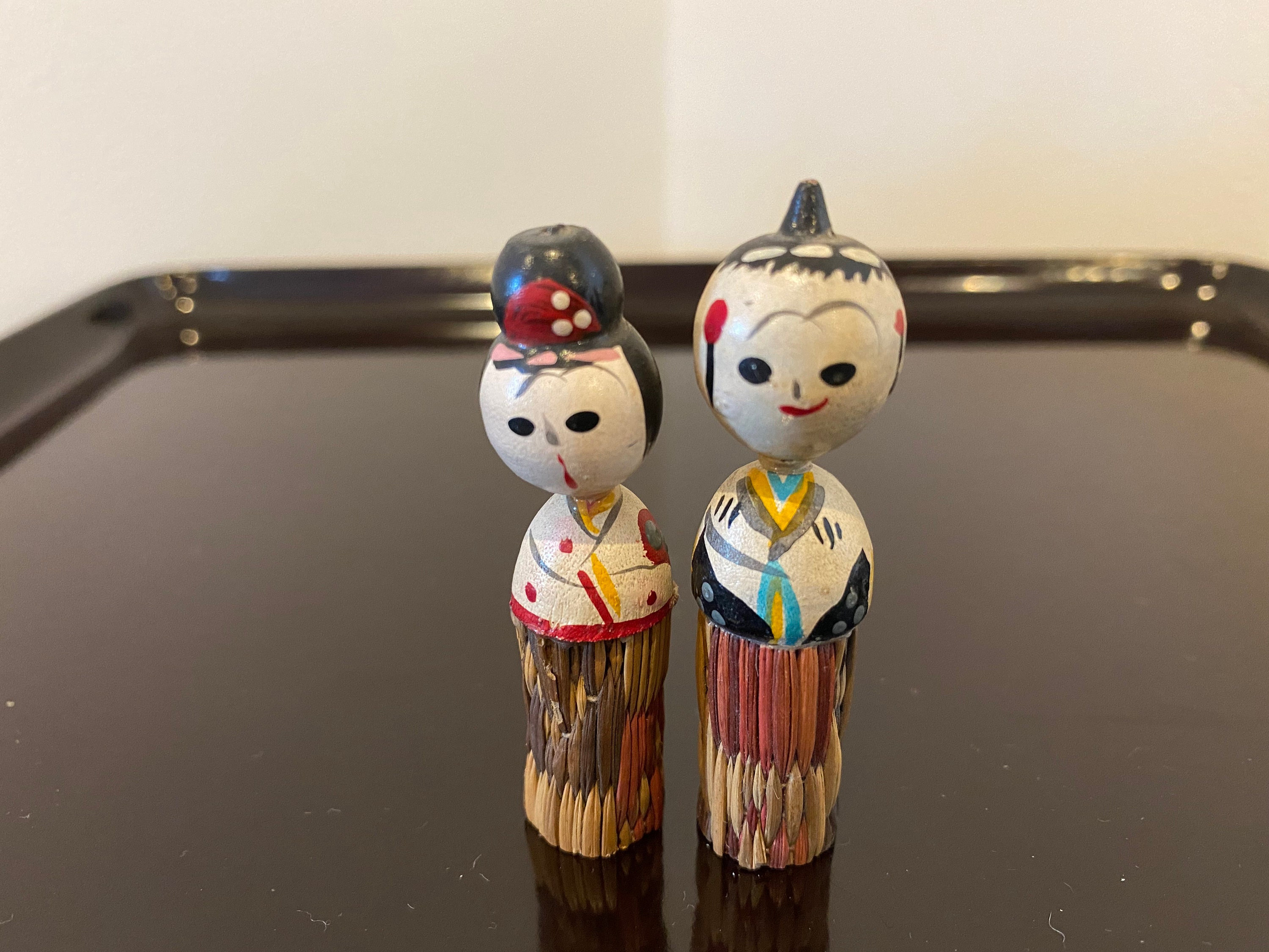Mini Kokeshis Vintage | Lot de 2