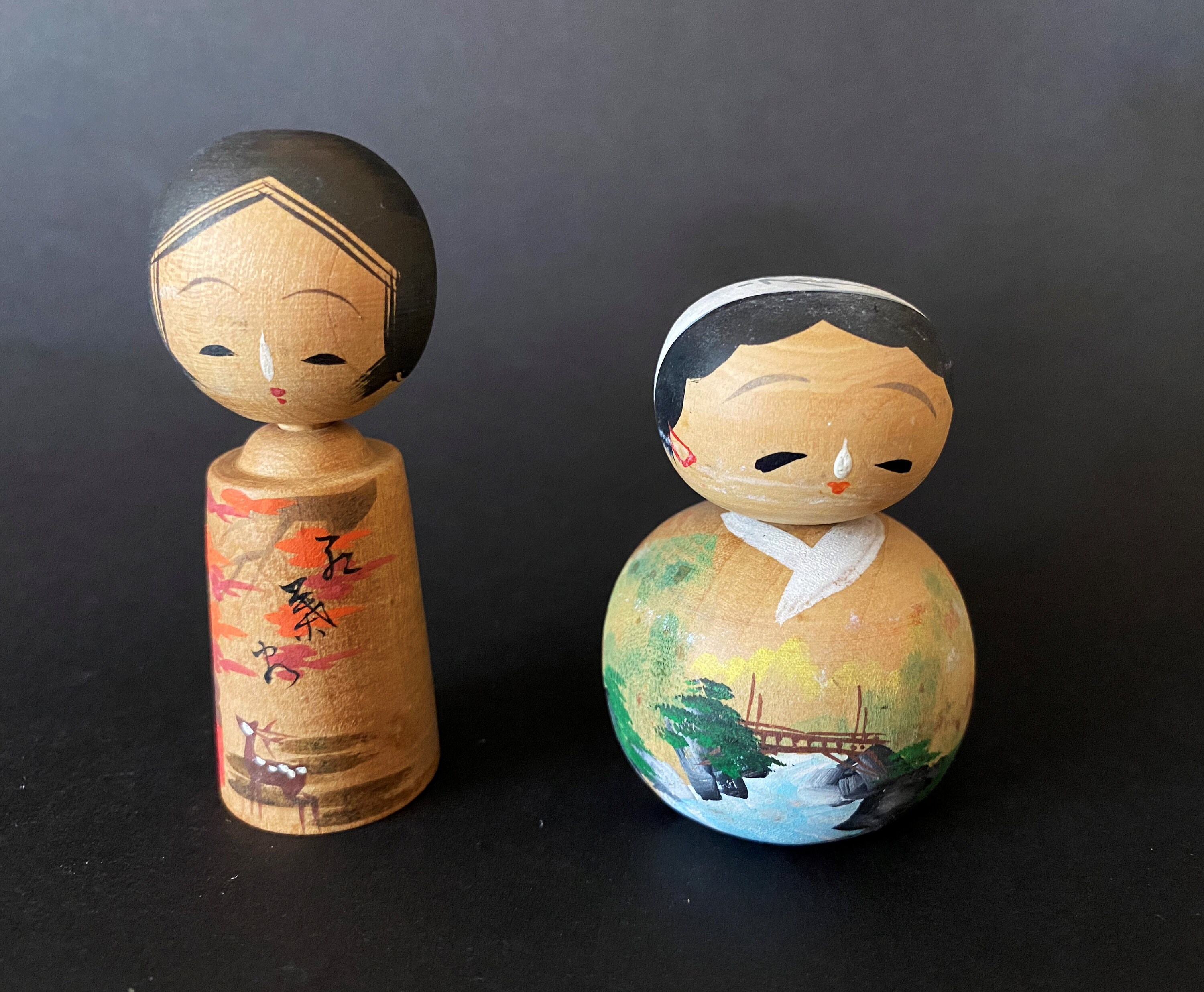 Lot de 2 Mini Kokeshi