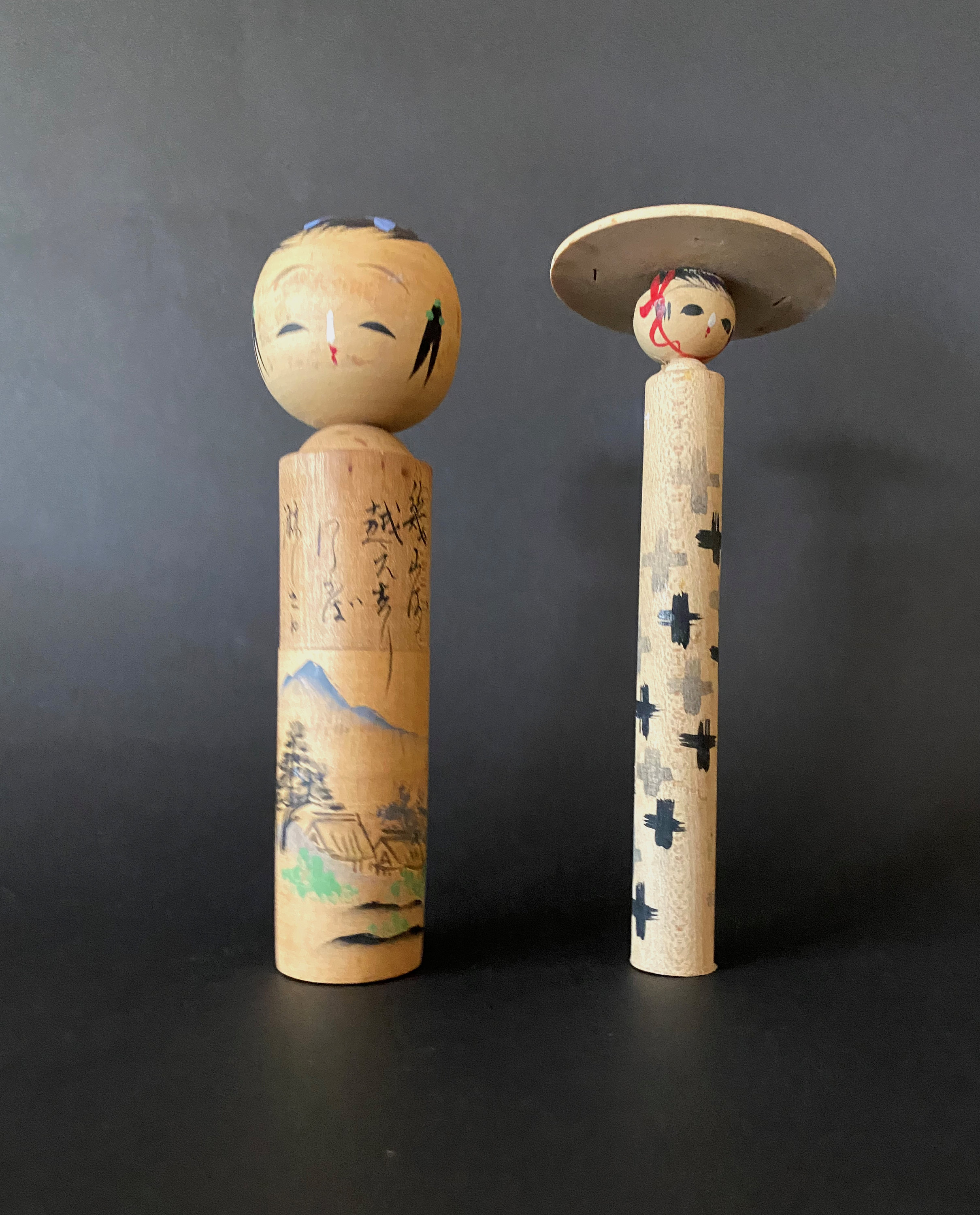 Lot de 2 Mini Kokeshi