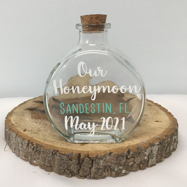 Honeymoon Sand Keepsake Bottle, Vacation Sand Keepsake Bottle, Wedding Keepsake Bottle, Personalized Keepsake, Custom Keepsake Sand Holder