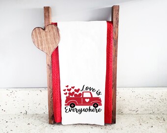 Valentines Day Flour Sack Kitchen Towel, Valentines Day Home Décor, Valentines Day Kitchen Décor, Love Flour Sack Towel, Be Mine Tea Towel