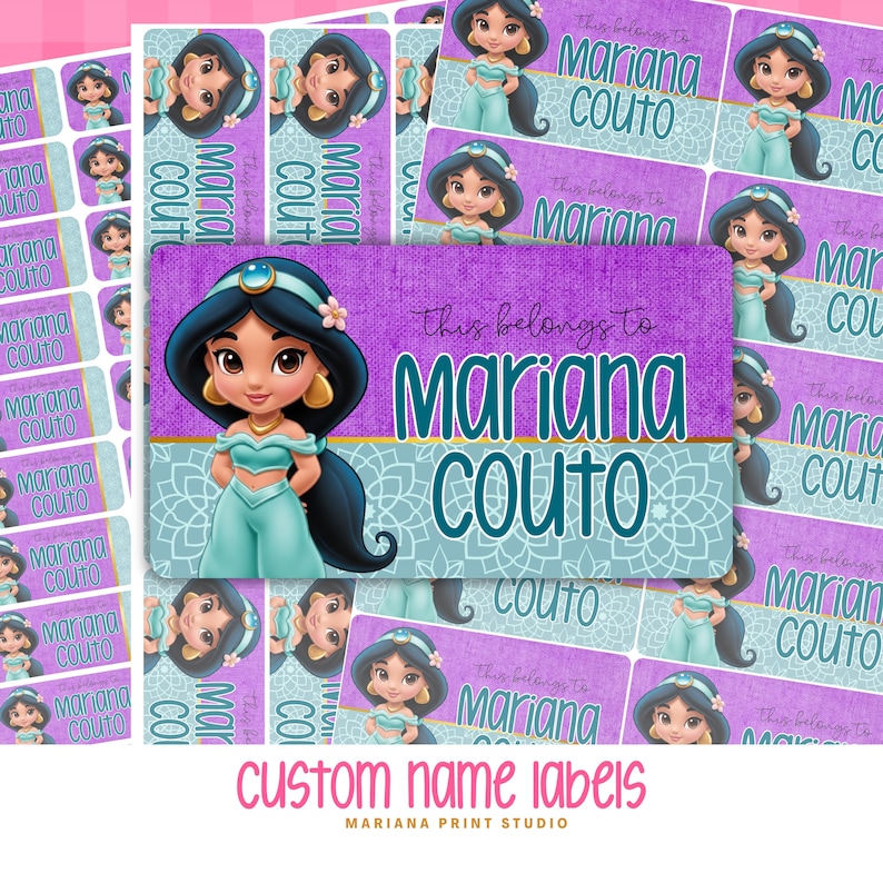 Assignment Label Princess Personalized Princess Name Labels: Custom Theme Available, Set of 3 - Etsy