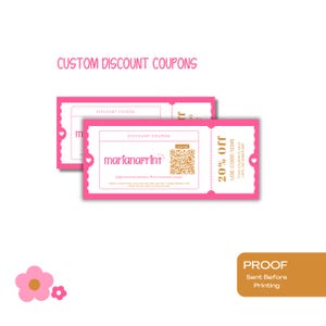 Discount Coupons | Custom Coupon Tickets | Discount Tickets | Discount | Small Business Discount Coupon