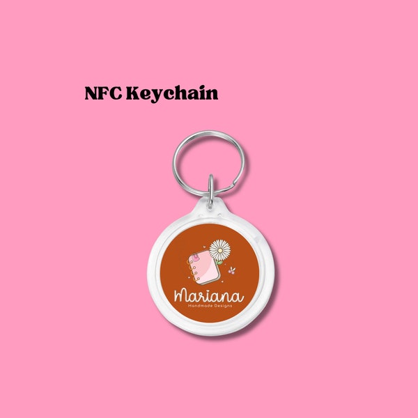 NFC Keychain | Custom Keychain | Smart Keychain | NFC Business Keychain | Logo Keychain