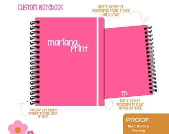 Custom Spiral Notebook: Personalized Journal, 100 Sheets