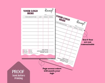 Personalized Small Business Receipts | Receipt Pad for Small Business | Order Receipt Form | Small Business Invoice | 4x6in Receipts