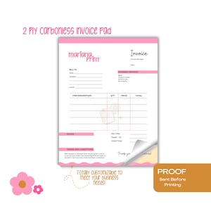 Personalized Carbonless Invoice Pad | 2-Part Carbonless Invoice Pad | Letter Size Invoice Pad | Small Business Custom Invoices