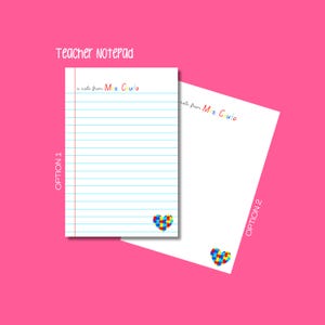 Personalized Notepad Teacher | Custom Teacher Notepad | Teacher Appreciation | Writing Pad | Gift for Teacher | Autism Teacher Notepad