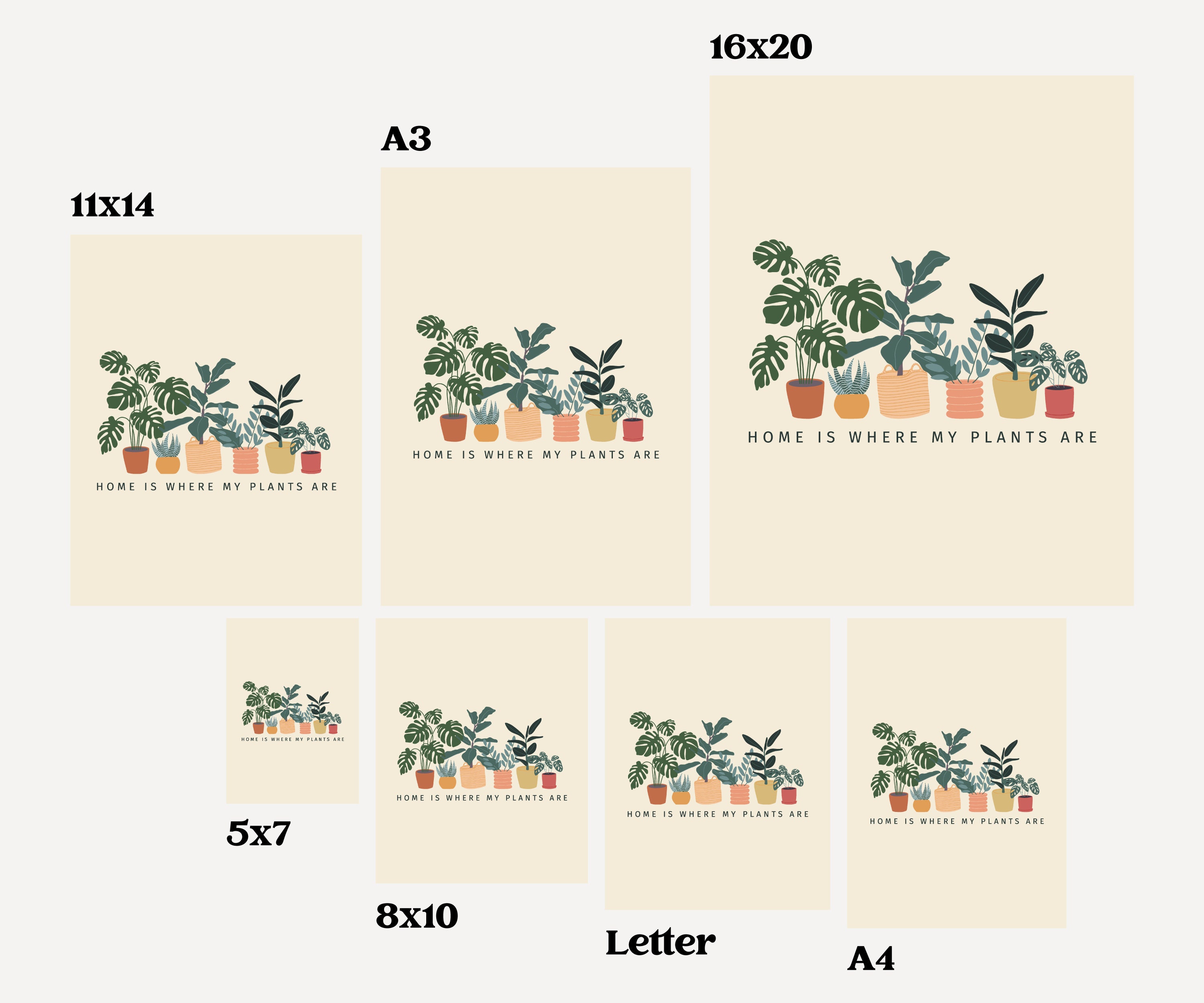 Plants Printable Art, House Plants Print, Plant Printable, Potted Plants Printable, Plant ...