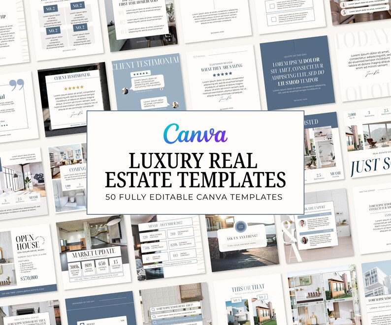 Luxury Real Estate Marketing Canva Instagram Template | Minimal Real ...