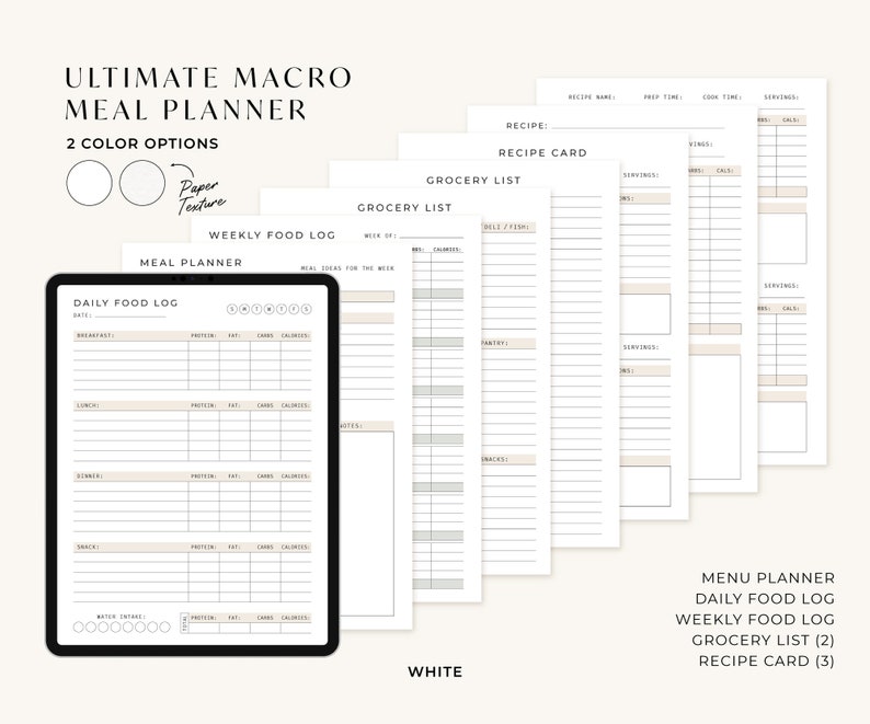 Ultimate Macro Meal Planner Digital Template, Weekly Menu Planner ...