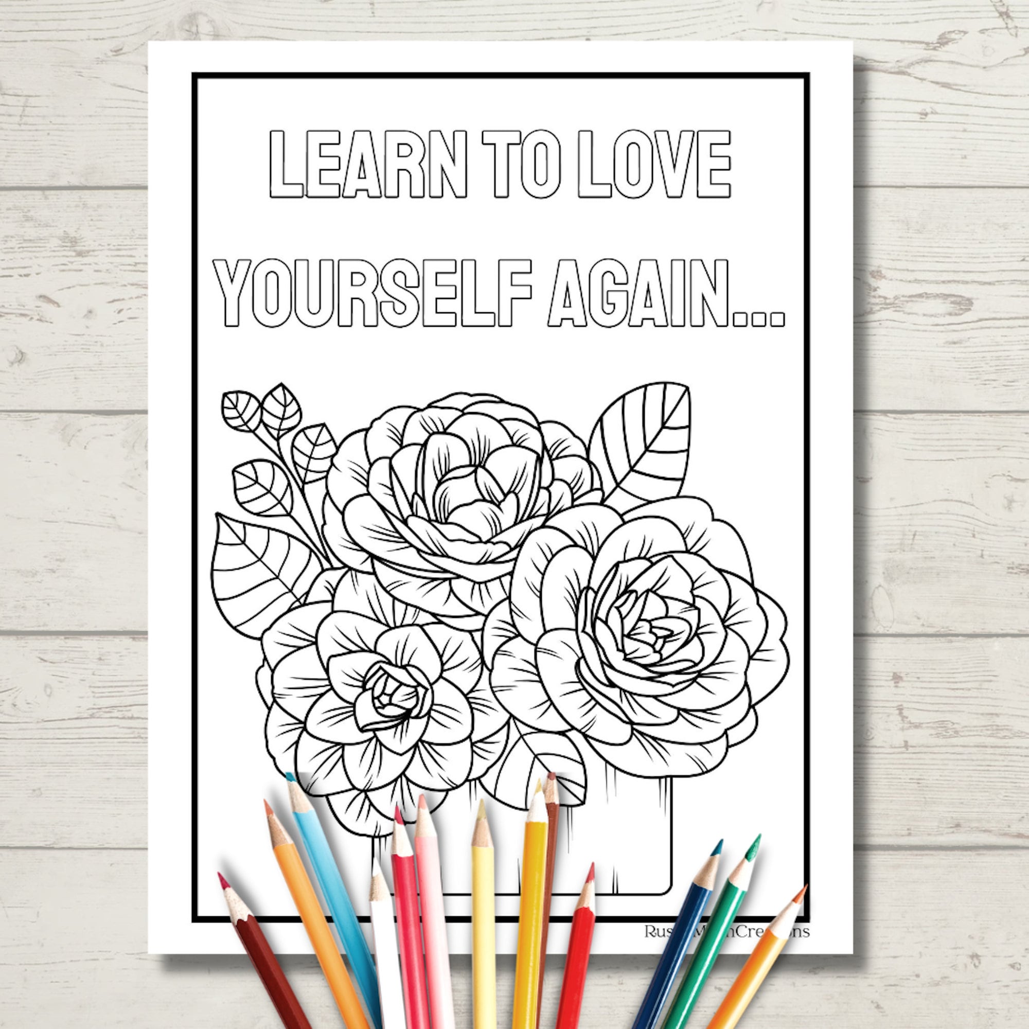 10 Self Love Coloring Pages Etsy