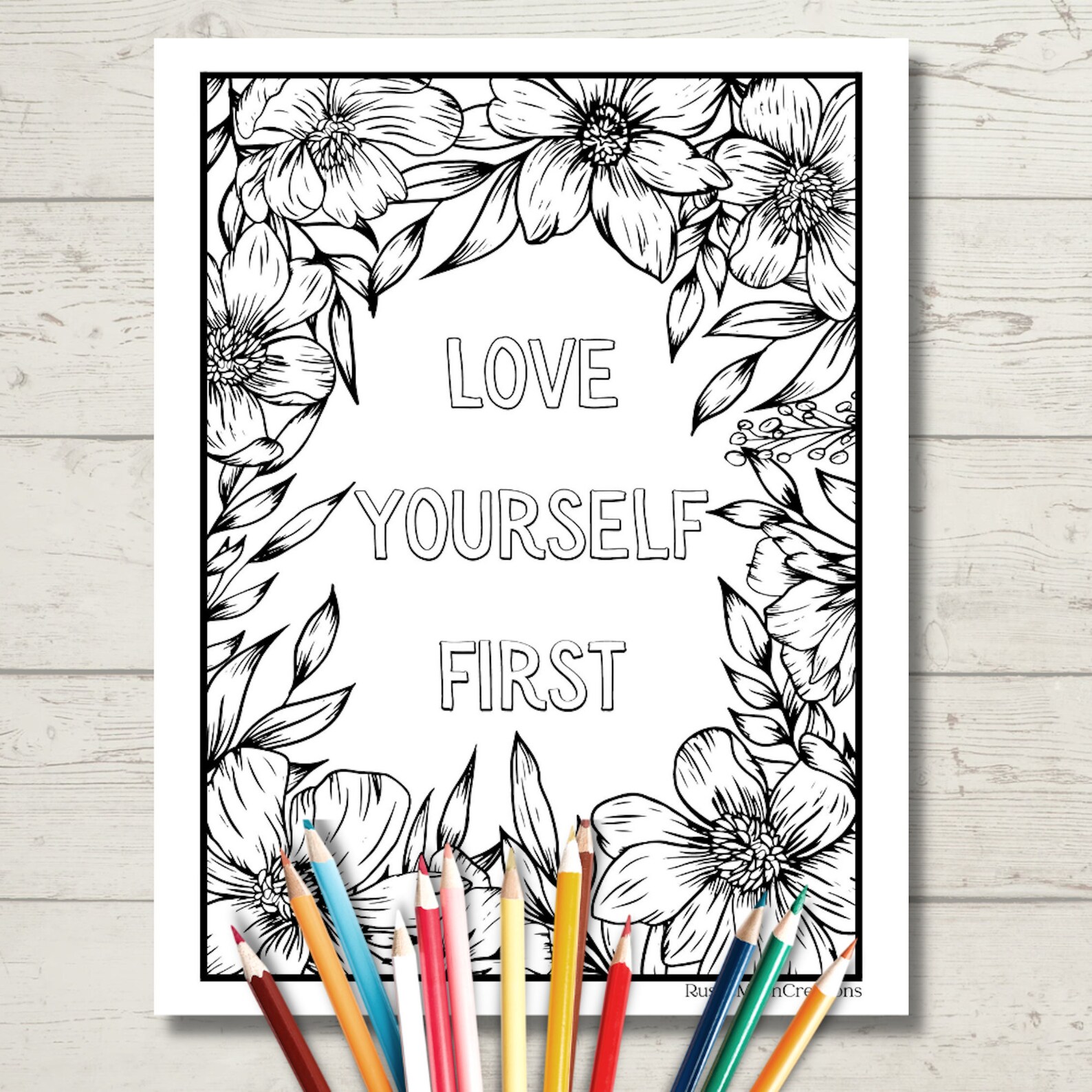 10 Self Love Coloring Pages Etsy