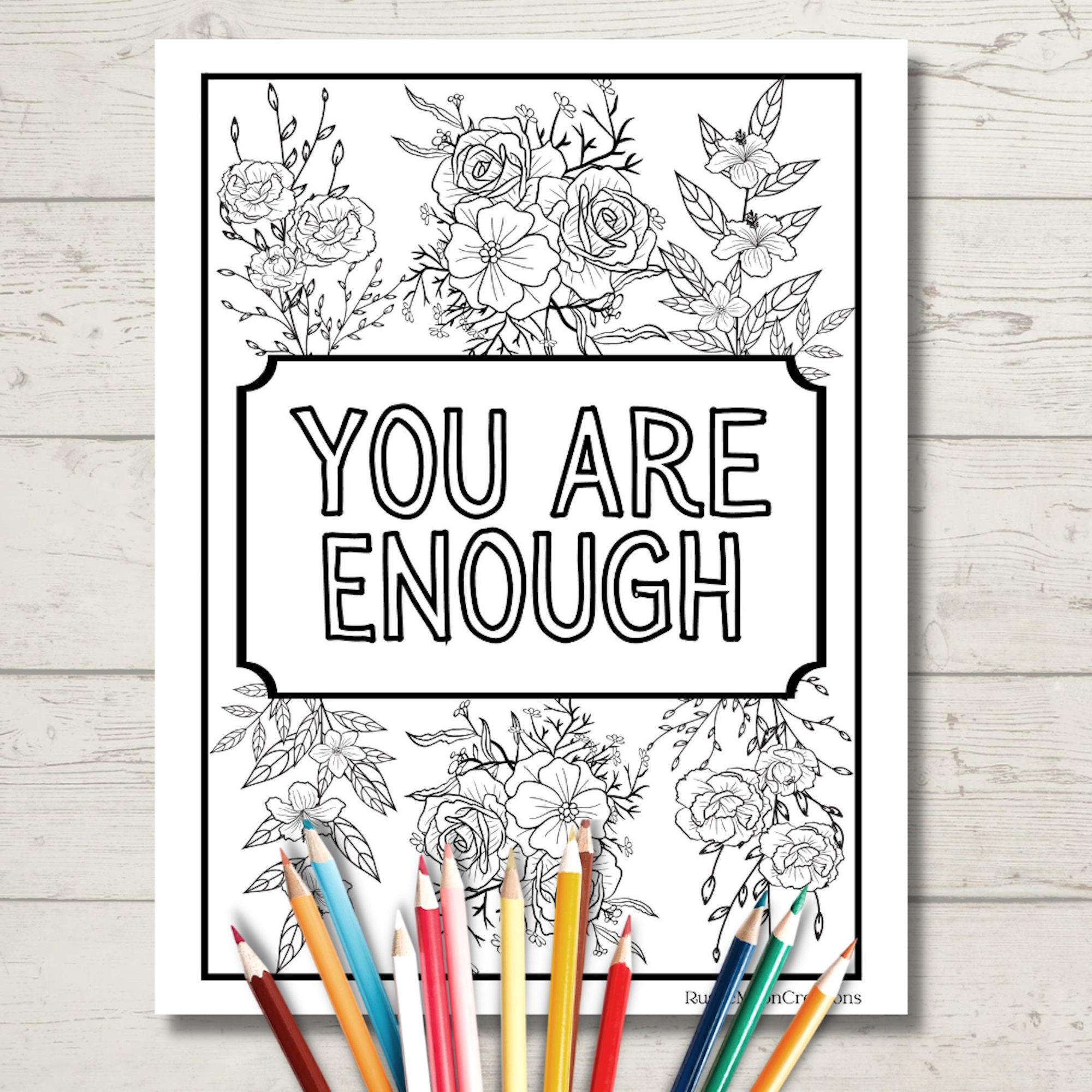 10 Self Love Coloring Pages - Etsy